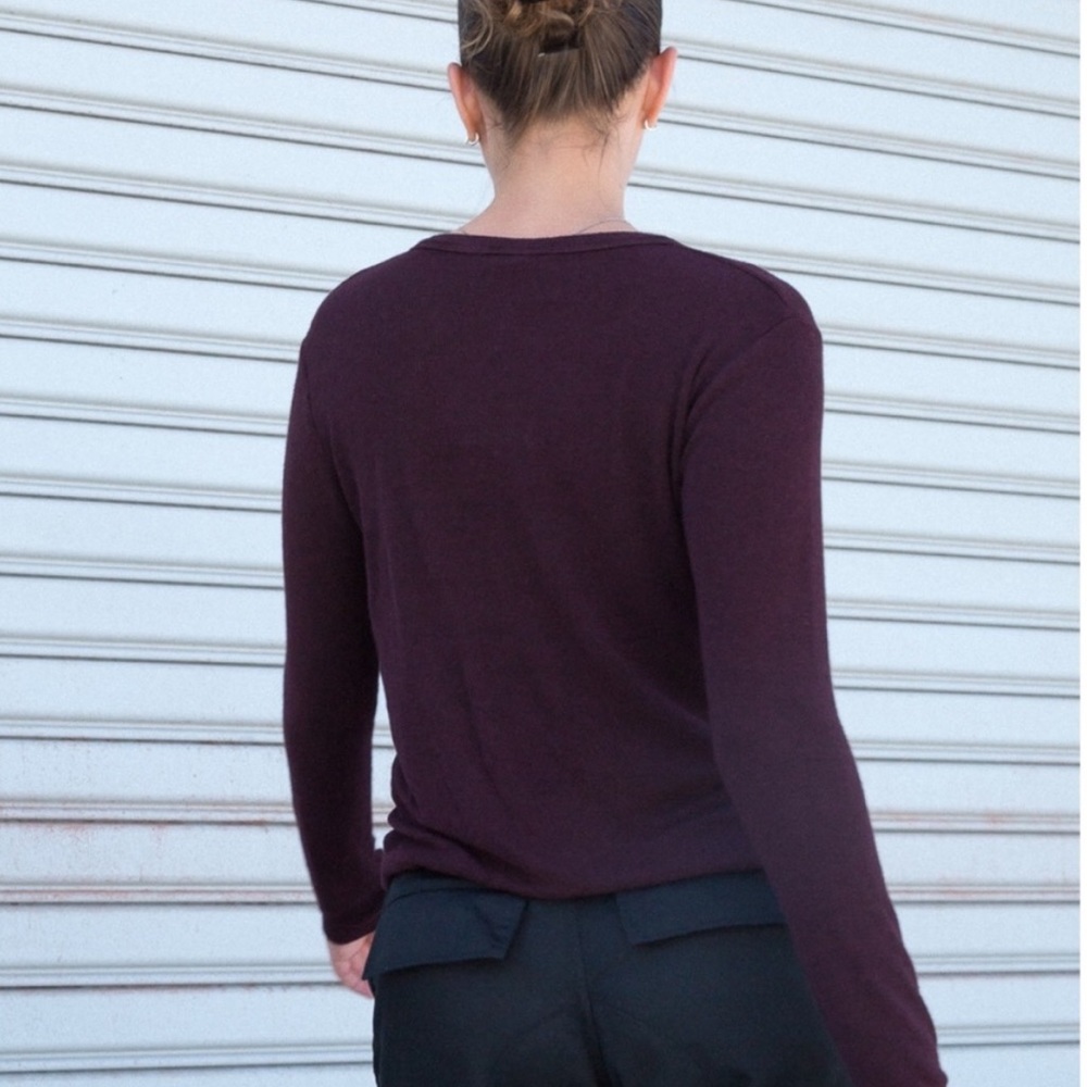 Brandy Melville maroon long sleeve Callen Henley - Picture 13 of 15